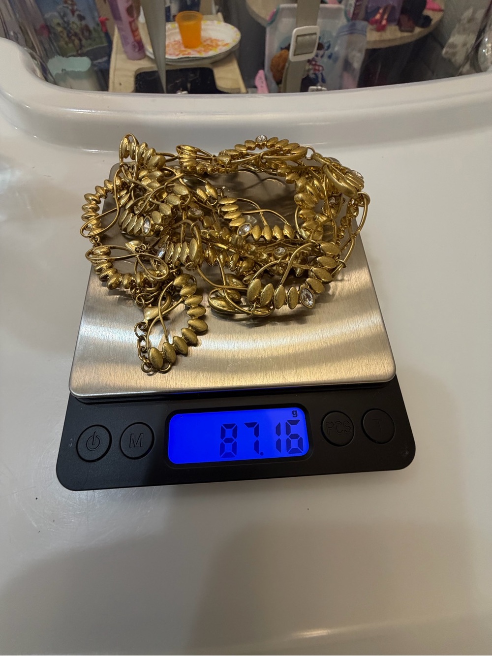 Carolee Gold Tone Leaves Bib Necklace Statement Textured Leaf Crystals Heavy 87g - Picture 16 of 16